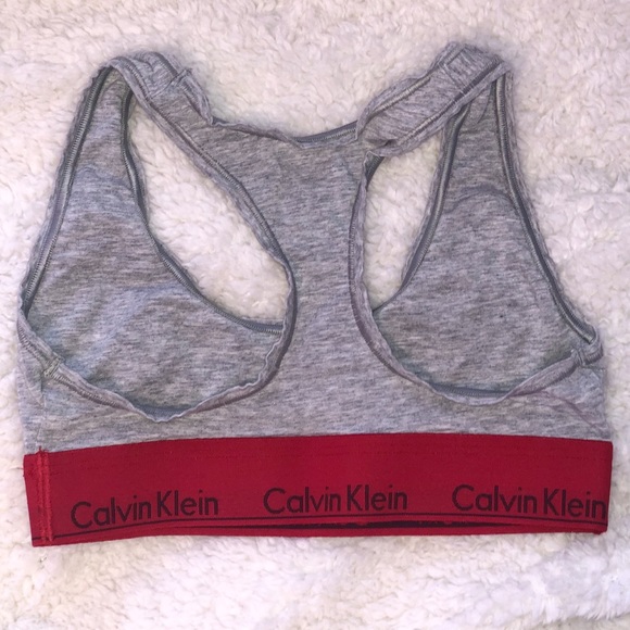 Grey/Red Calvin Klein unlined sports bra - Picture 2 of 2